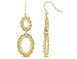 14K Yellow Gold Dangle Hook Drop Earrings